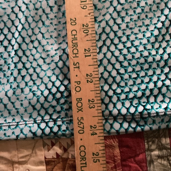 Michael Kors women’s v-neck top small blu green black print - Picture 6 of 8